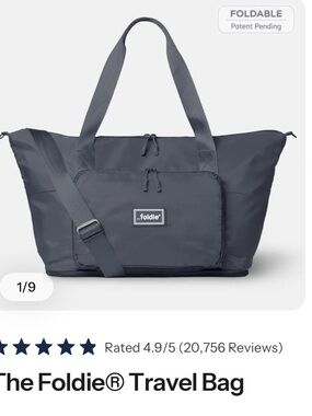 The Foldie® Travel Bag Grey NEW retail $100